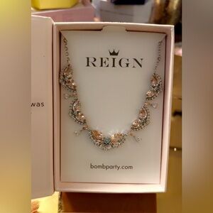 Reign Silver and Gold Floral Necklace